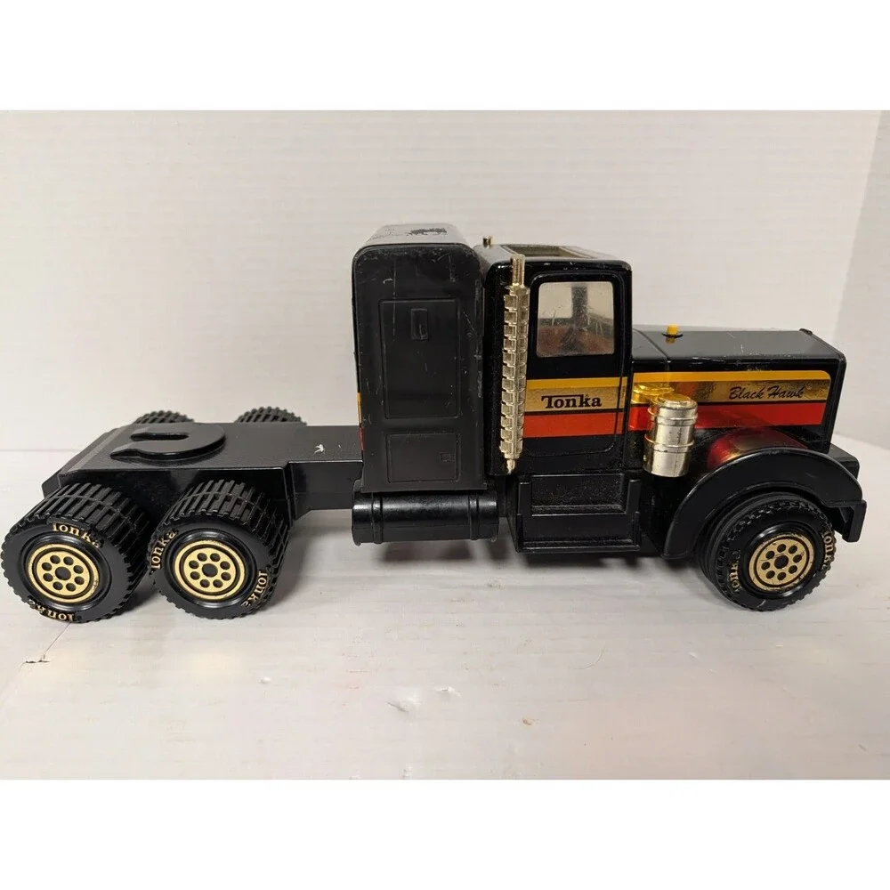 Vintage Tonka 1982 Clutch Poppers Road Boss Black Hawk Semi Truck, Used